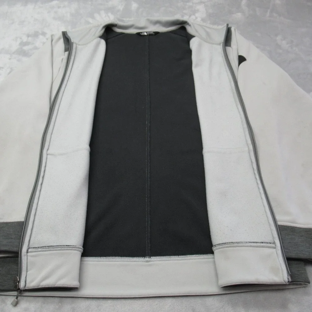 The North Face Jacket Men Large Brown Wool Shoulder Pockets Full Zip Outdoor *
